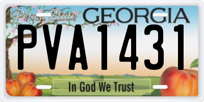 GA license plate PVA1431