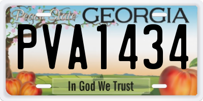 GA license plate PVA1434