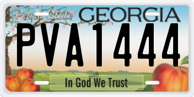 GA license plate PVA1444