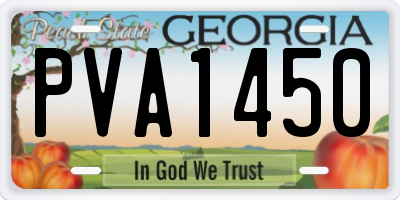 GA license plate PVA1450