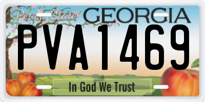 GA license plate PVA1469