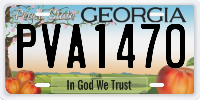 GA license plate PVA1470