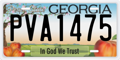 GA license plate PVA1475