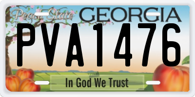 GA license plate PVA1476