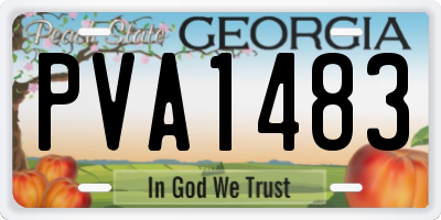 GA license plate PVA1483