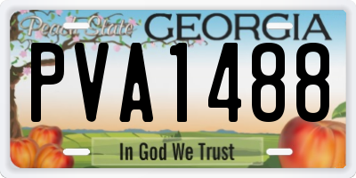 GA license plate PVA1488