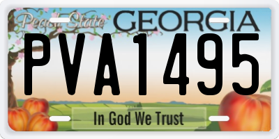GA license plate PVA1495