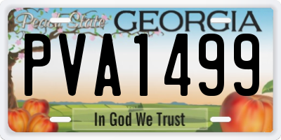 GA license plate PVA1499