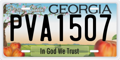 GA license plate PVA1507