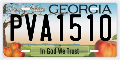 GA license plate PVA1510