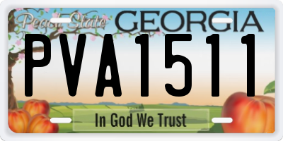 GA license plate PVA1511