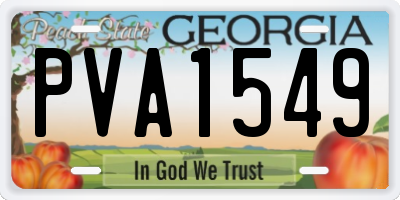 GA license plate PVA1549