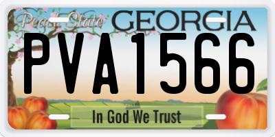 GA license plate PVA1566
