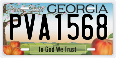 GA license plate PVA1568