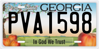 GA license plate PVA1598