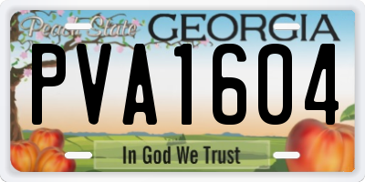 GA license plate PVA1604