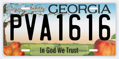 GA license plate PVA1616