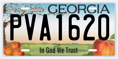 GA license plate PVA1620