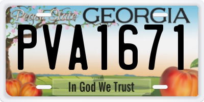 GA license plate PVA1671