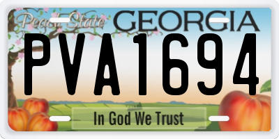 GA license plate PVA1694