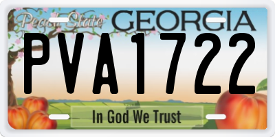 GA license plate PVA1722