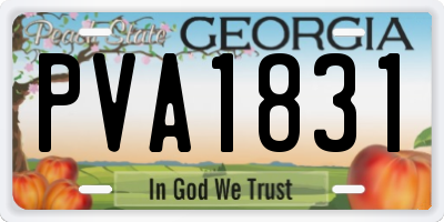 GA license plate PVA1831