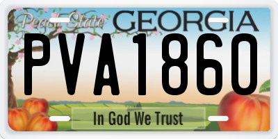 GA license plate PVA1860