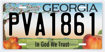 GA license plate PVA1861
