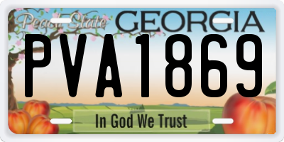 GA license plate PVA1869