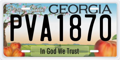 GA license plate PVA1870