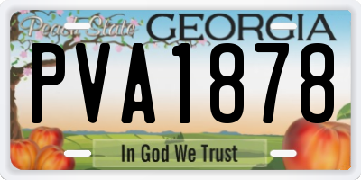 GA license plate PVA1878