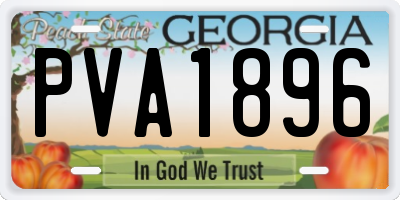 GA license plate PVA1896