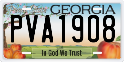 GA license plate PVA1908