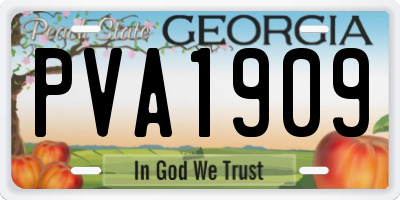 GA license plate PVA1909