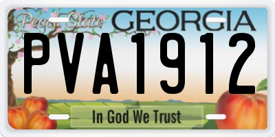 GA license plate PVA1912