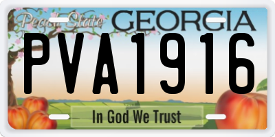 GA license plate PVA1916