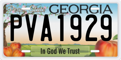 GA license plate PVA1929