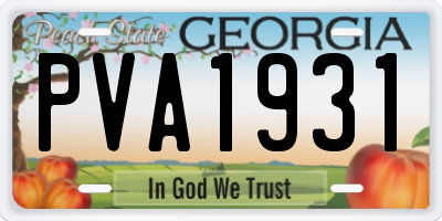 GA license plate PVA1931