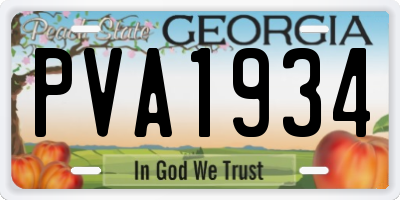 GA license plate PVA1934