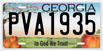 GA license plate PVA1935