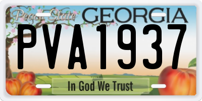 GA license plate PVA1937