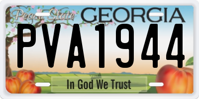 GA license plate PVA1944
