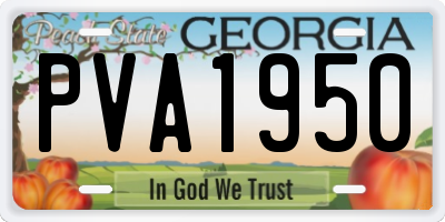 GA license plate PVA1950