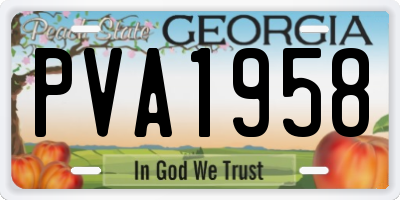 GA license plate PVA1958
