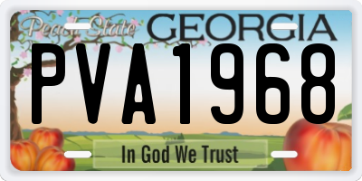 GA license plate PVA1968