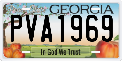 GA license plate PVA1969
