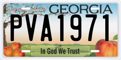 GA license plate PVA1971