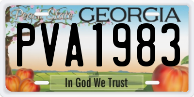 GA license plate PVA1983