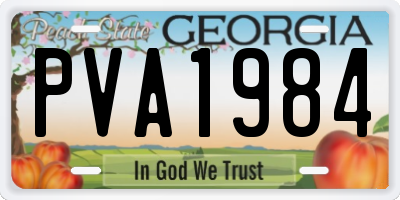 GA license plate PVA1984