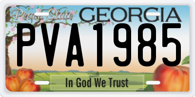 GA license plate PVA1985